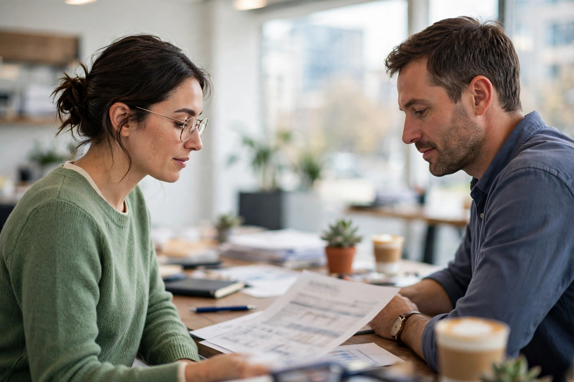 A Hartwell accountant reviewing a report with a client